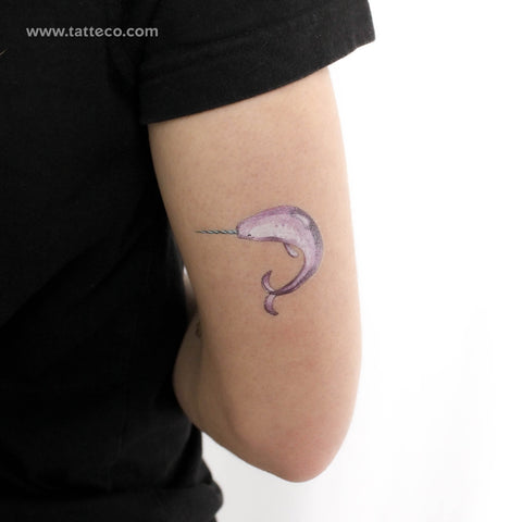 Narwhal By Ann Lilya Temporary Tattoo - Set of 3