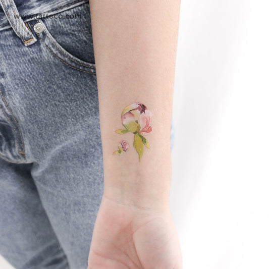 Peony Buds By Ann Lilya Temporary Tattoo - Set of 3