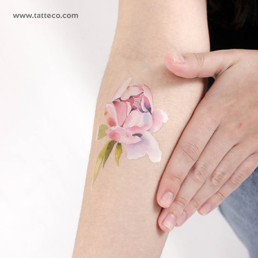 Light Pink Peony By Ann Lilya Temporary Tattoo - Set of 3