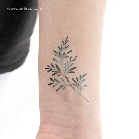 Green Leaves By Ann Lilya Temporary Tattoo - Set of 3