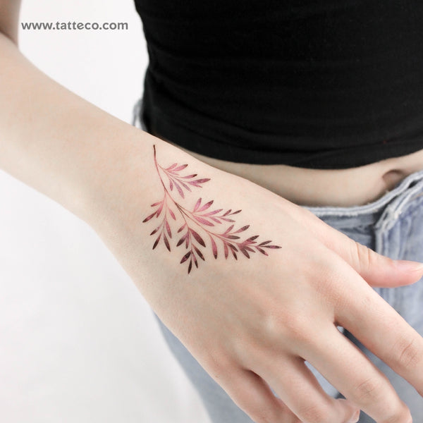 Garnet Leaves By Ann Lilya Temporary Tattoo - Set of 3