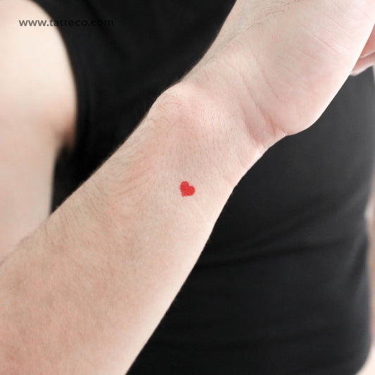 Tatuaje temporal de corazón rojo pequeño (juego de 3)