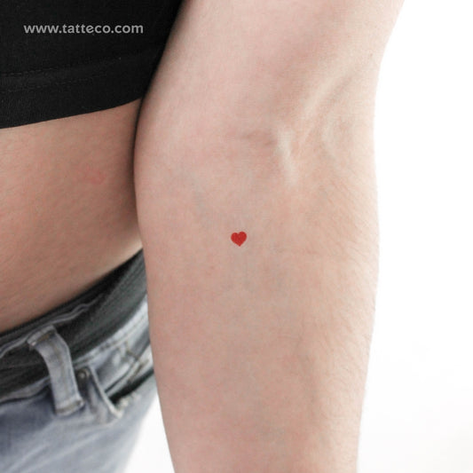 Tatuaje temporal de corazón rojo pequeño (juego de 3)