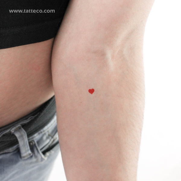 Small Red Heart Temporary Tattoo - Set of 3