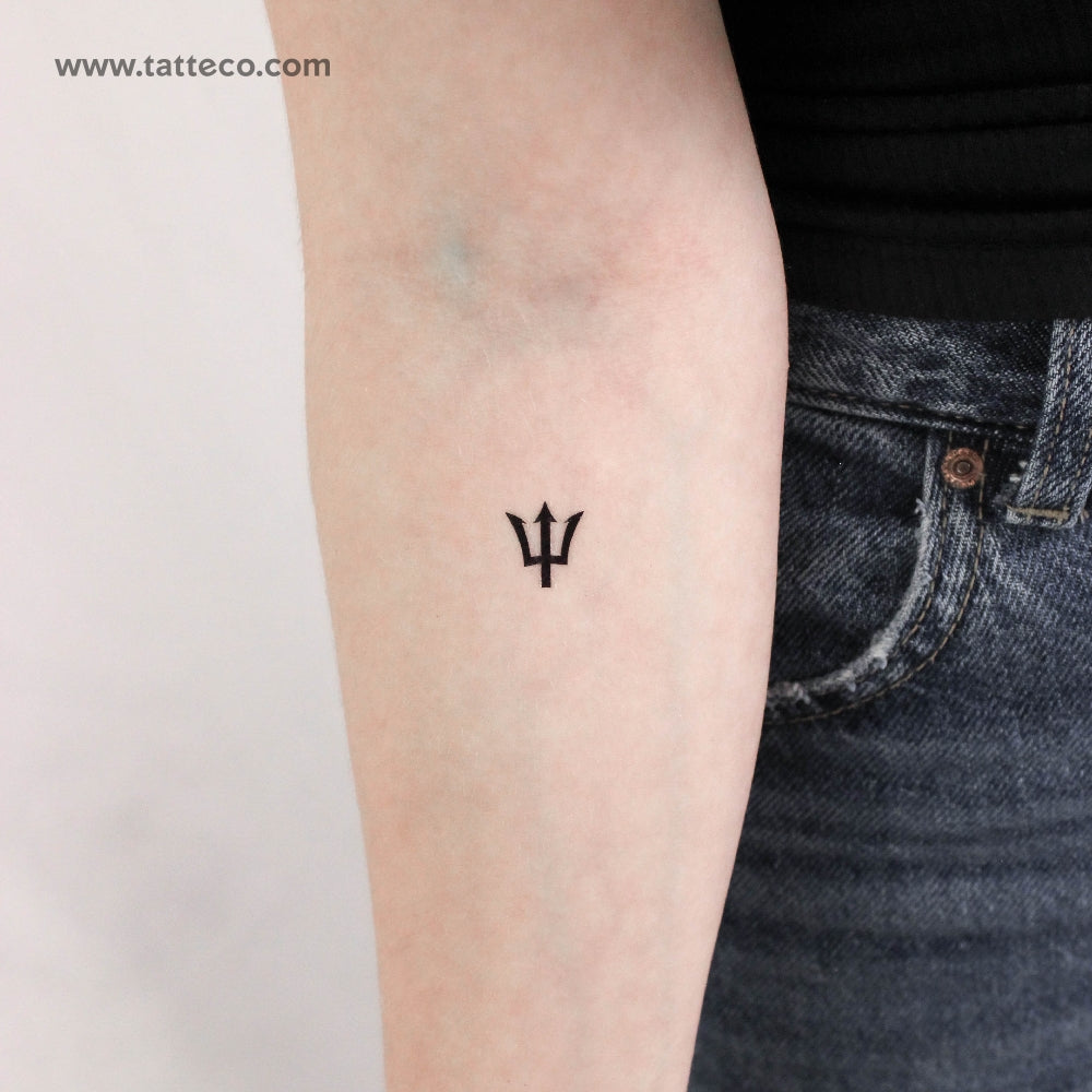 Small Trident Temporary Tattoo - Set of 3