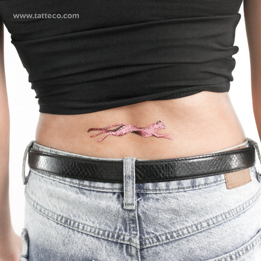 Tatuaje temporal de leopardo rosa de Ann Lilya (juego de 3)