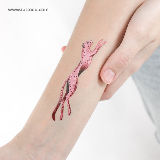 Tatuaje temporal de leopardo rosa de Ann Lilya (juego de 3)