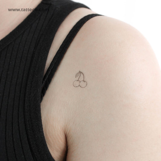 Tatuaje temporal de pareja de cerezas - Juego de 3