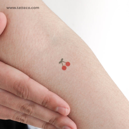 Tatuaje temporal de cereza pequeña - Juego de 3