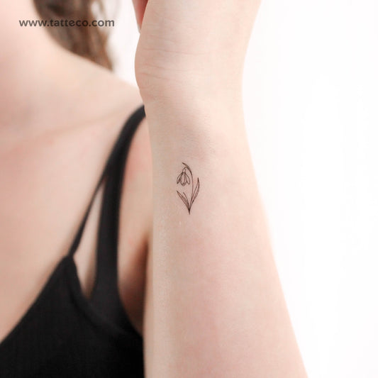 Tiny Snowdrop Temporary Tattoo - Set of 3