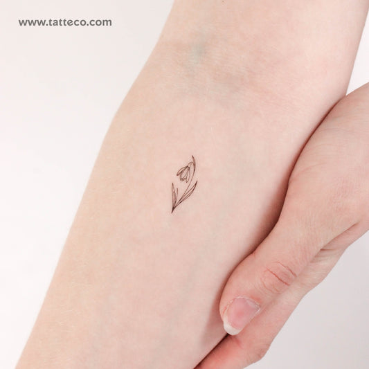 Tiny Snowdrop Temporary Tattoo - Set of 3
