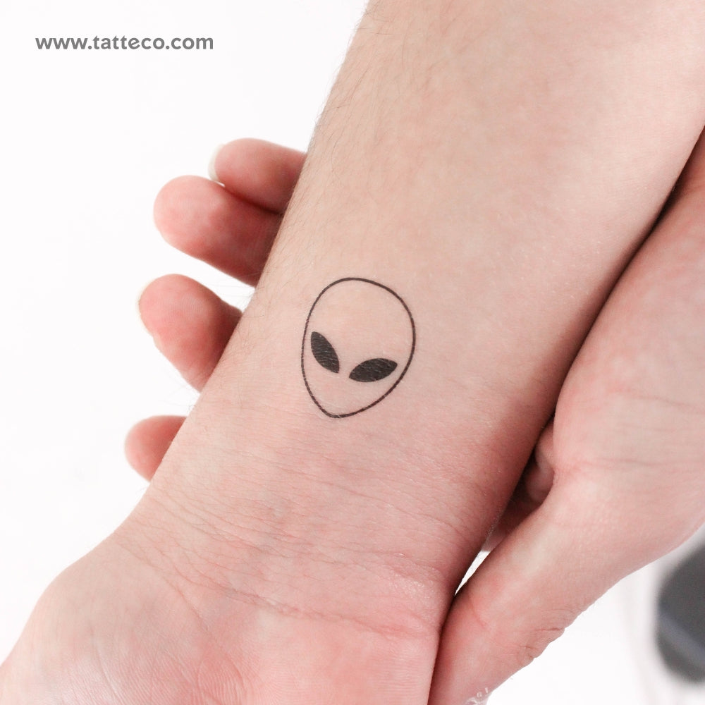 Alien Head Temporary Tattoo - Set of 3