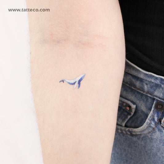 Small Watercolor Whale By Zihee Temporary Tattoo - Set of 3