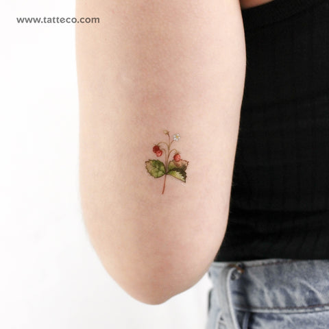 Small Wild Strawberries By Ann Lilya Temporary Tattoo - Set of 3