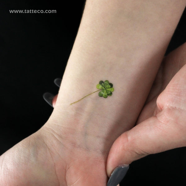 Small 4 Leaf Clover By Ann Lilya Temporary Tattoo - Set of 3