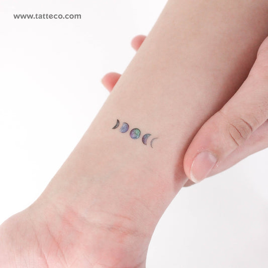 Tatuaje temporal "Fases de la Luna" de Ann Lilya (juego de 3)