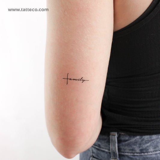 Family Cross Temporary Tattoo - Set of 3