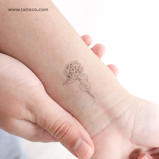 Hydrangea Temporary Tattoo - Set of 3