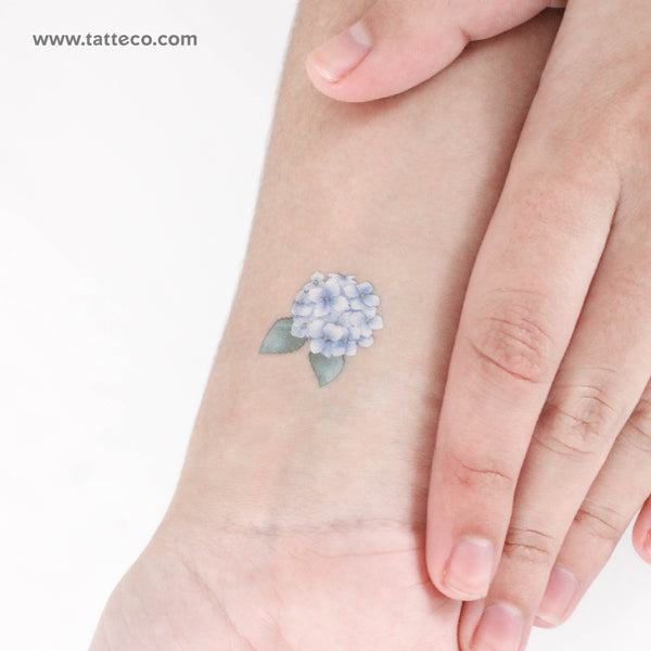 Blue Hydrangea Temporary Tattoo - Set of 3