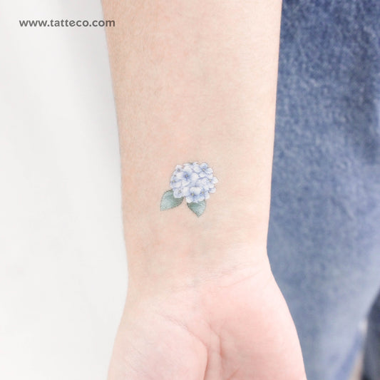 Blue Hydrangea Temporary Tattoo - Set of 3