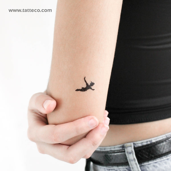 Flying Peter Pan Silhouette Temporary Tattoo - Set of 3