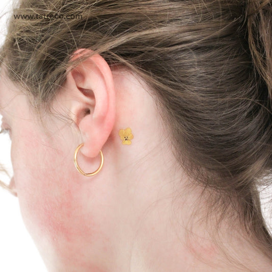Tatuaje temporal de pensamiento amarillo pequeño (juego de 3)