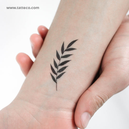 Tatuaje temporal de hoja de fresno de Zihee (juego de 3)