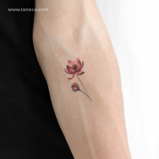Tatuaje temporal de loto - Juego de 3