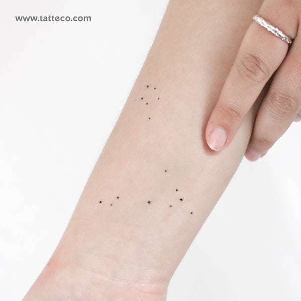 Minimalist Pisces Constellation Temporary Tattoo - Set of 3