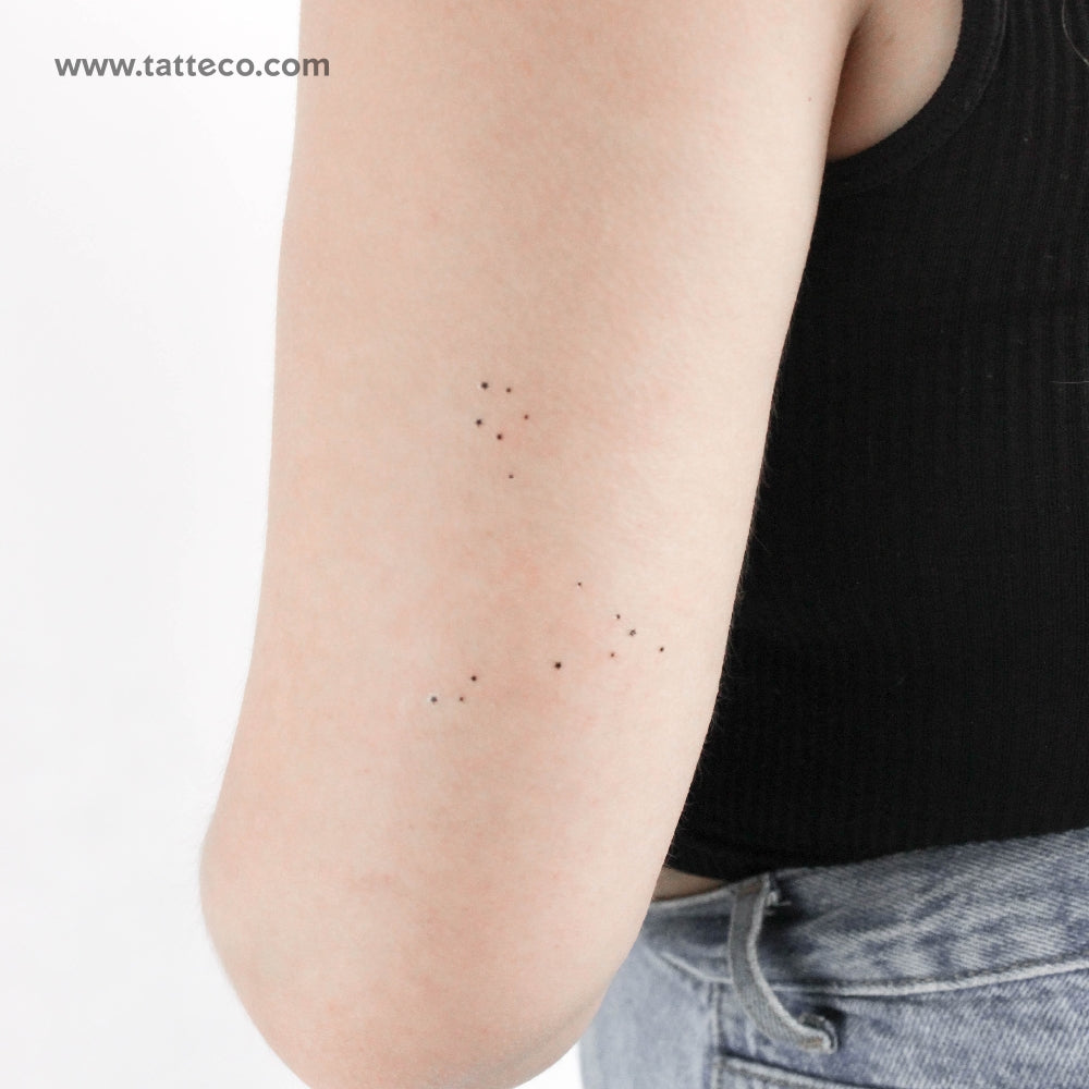Minimalist Pisces Constellation Temporary Tattoo - Set of 3