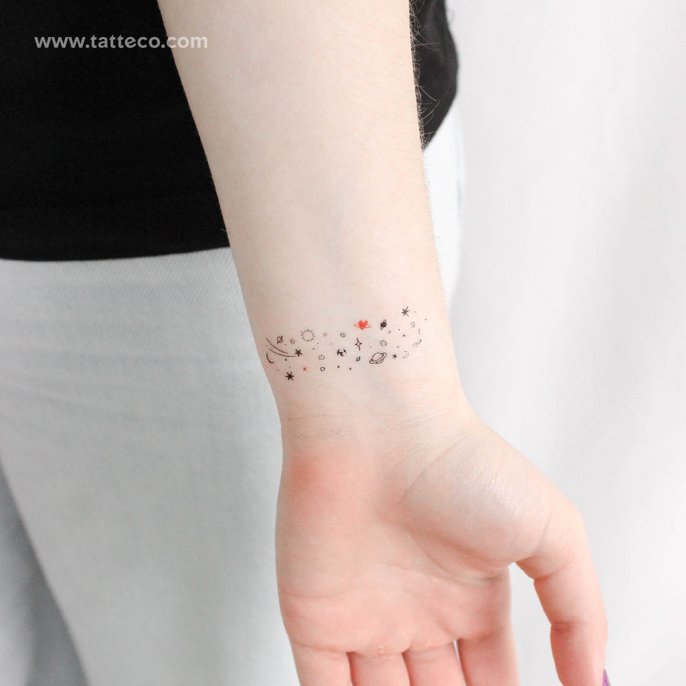 Small Galaxy Temporary Tattoo - Set of 3