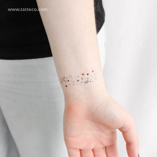 Tatuaje temporal de galaxia pequeña - Juego de 3