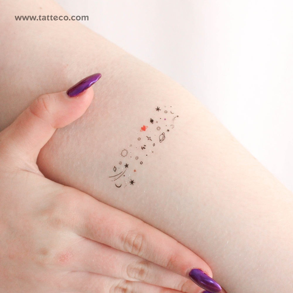 Small Galaxy Temporary Tattoo - Set of 3