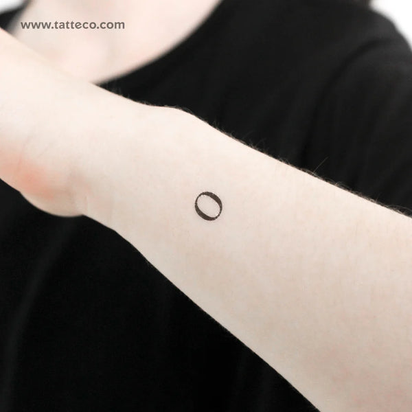 Uppercase Omicron Temporary Tattoo - Set of 3