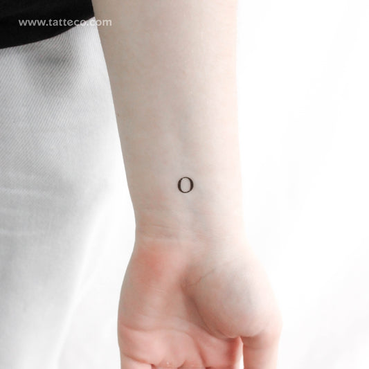 O Serif Capital Letter Temporary Tattoo - Set of 3