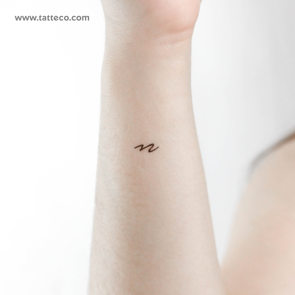 N Handwritten Letter Temporary Tattoo - Set of 3