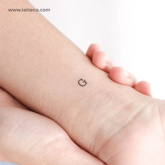 G Uppercase Typewriter Letter Temporary Tattoo - Set of 3
