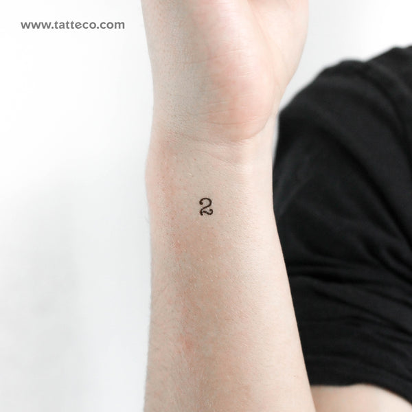Number 2 Temporary Tattoo - Set of 3