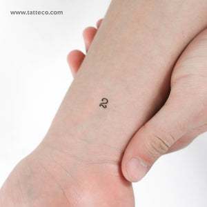 Number 2 Temporary Tattoo - Set of 3