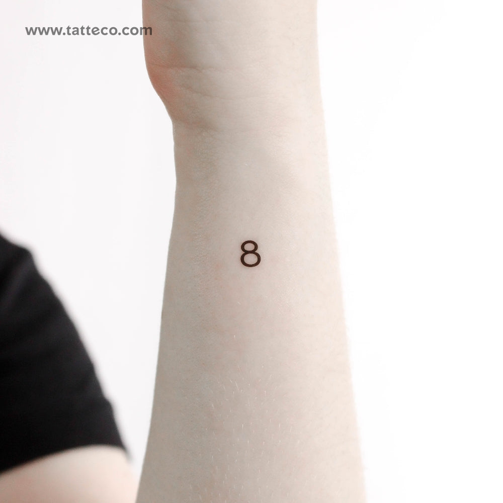 Number 8 Temporary Tattoo - Set of 3