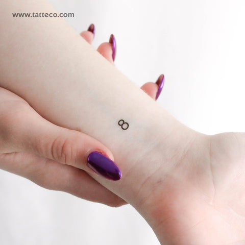 Number 8 Temporary Tattoo - Set of 3