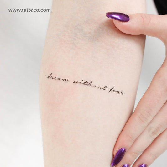 Tatuaje temporal "Sueña sin miedo" - Juego de 3