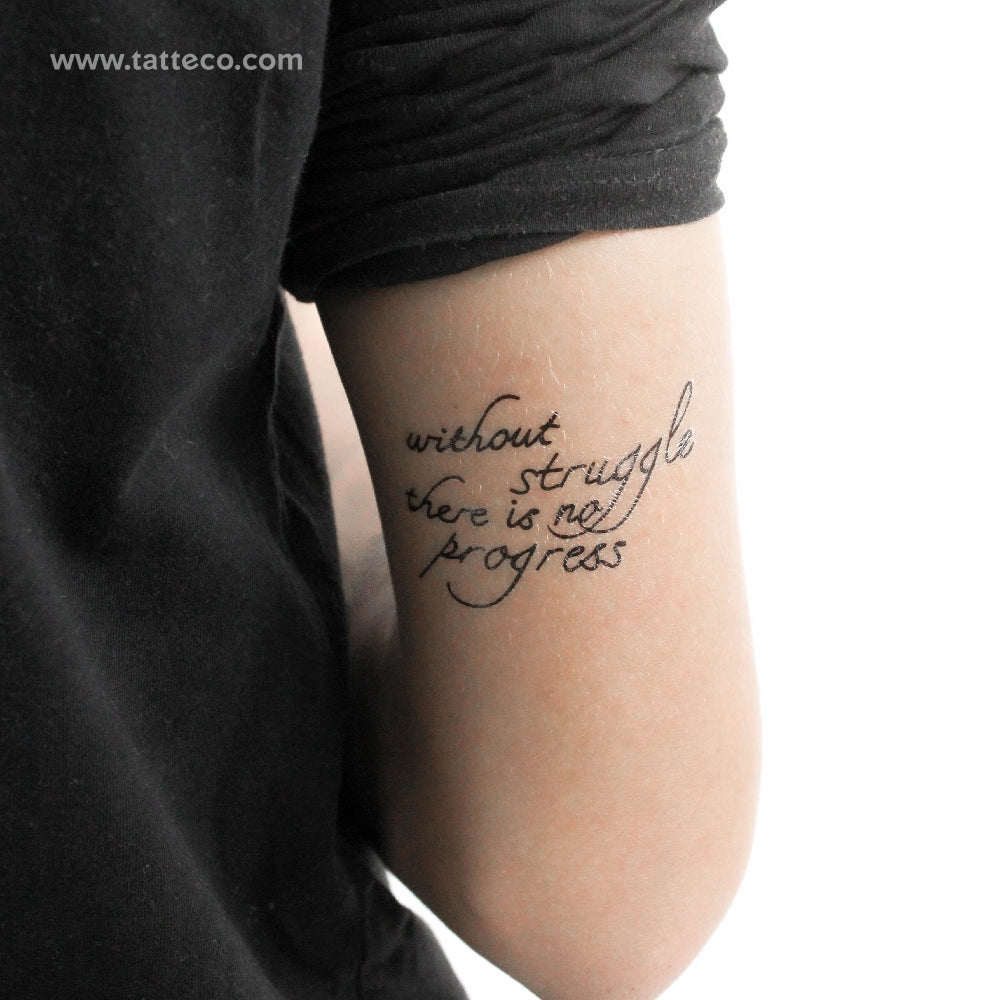 Without Struggle There Is No Progress Temporary Tattoo - Set of 3
