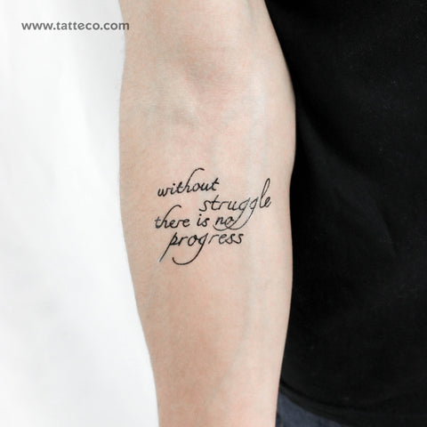 Without Struggle There Is No Progress Temporary Tattoo - Set of 3