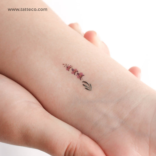 Small Orchid Temporary Tattoo - Set of 3