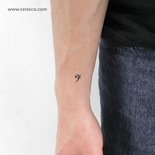 Tatuaje temporal de clave de fa diminuta (juego de 3)
