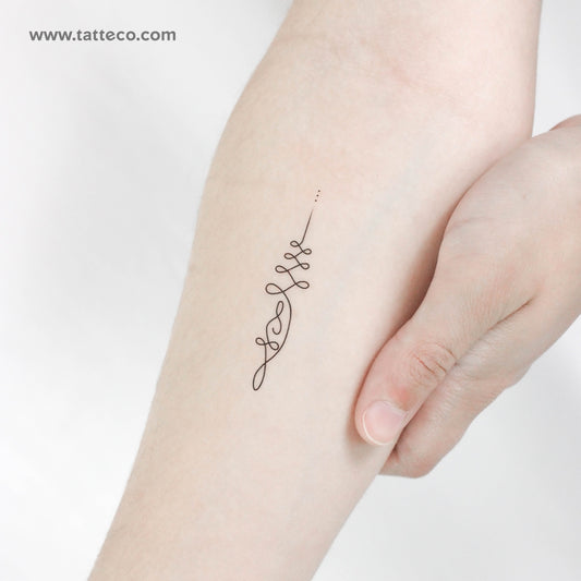 Tatuaje temporal Unalome meditativo - Juego de 3