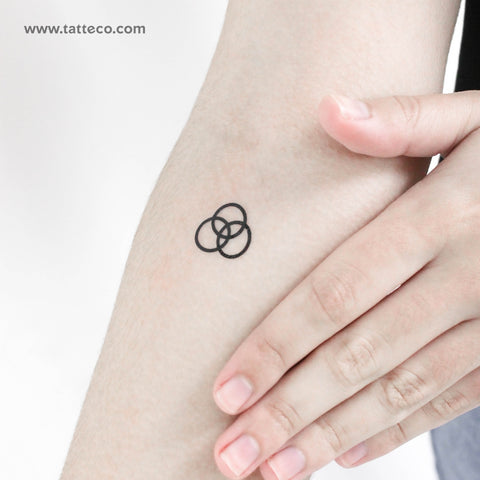 Borromean Rings Temporary Tattoo - Set of 3