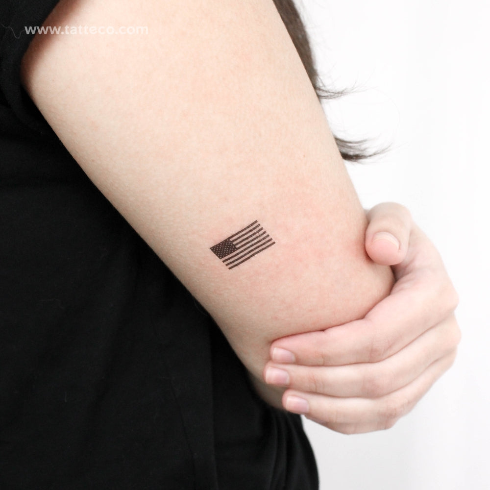 Tatuaje temporal de la bandera negra de EE. UU. (juego de 3)