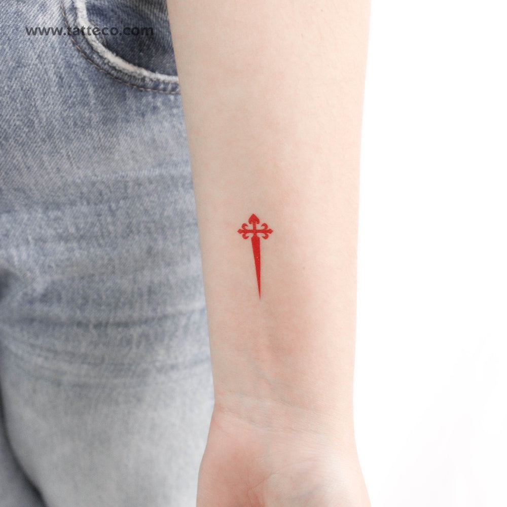Tatuaje temporal de la Cruz de Santiago - Juego de 3